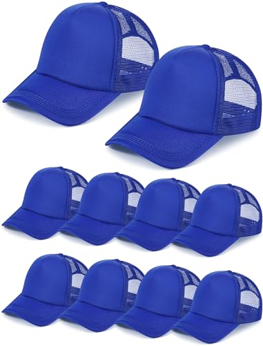 Tarpop 10 Pcs Sublimation Blank Trucker Hats Bulk - color: Royal Blue