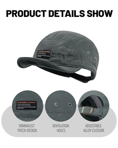 CLAPE Short Brim Baseball Cap 5 Panel Hat Soft Short Bill Trucker Cap Flat Snapback Hats Casual Outdoor Fitted Cap Dad Hats - color: Dy09-green