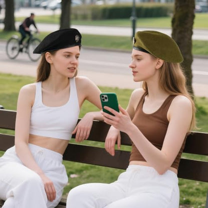Wool Military Beret Hat Man Women,Adjustable Headband - color: Wine Red