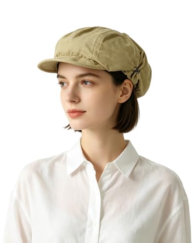 Suillty French Style Beret Caps for Women Girls Casual Solid Painter Caps Newsboy Hat - color: Khaki