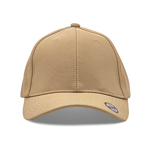 [2 Pack] Hybrid Stretch-Fitted Trucker Cap, Baseball Cap with Air Mesh - color: 2pk Khaki, size: Small-Medium