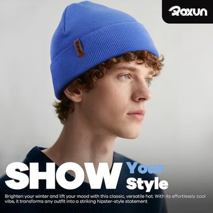 ROXUN Beanie for Men/Women Winter Hat Soft Warm Unisex Skull Stocking Cap - color: Light Purple