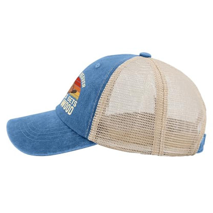 A Clean Beaver Always Gets More Wood Trucker Hats - Women's & Men's Funny Dad Hats - Perfect Birthday Gifts - color: Lake Blue