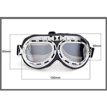 Peicees Aviator Hat and Goggles Pilot Costume Set for Adult Men and Women - style: Black Hat+white Frame/Clear Lens