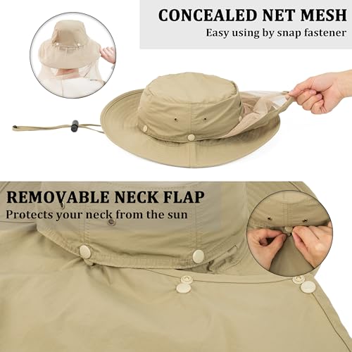 Palmyth Head Net Hat, Sun Hat Safari Hat - color: Sage