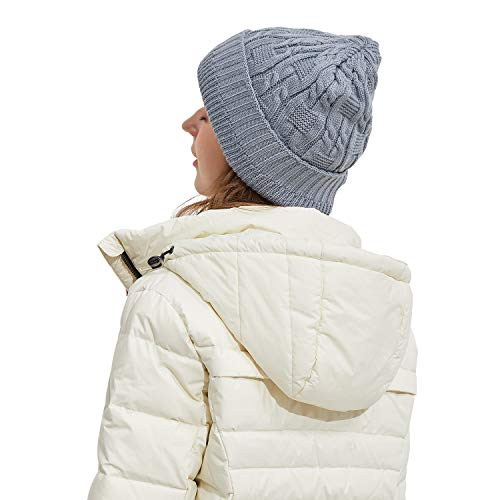 Surblue Unisex Trendy Beanie Warm Oversized Chunky Cable Knit Slouchy Woolen Hat - color: Light Gray