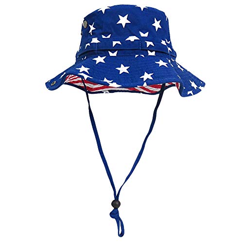 Bucket Hat UV Protection Sun Hat, Boonie Fishing Safari Hats for Outdoors - color: Flag Blue