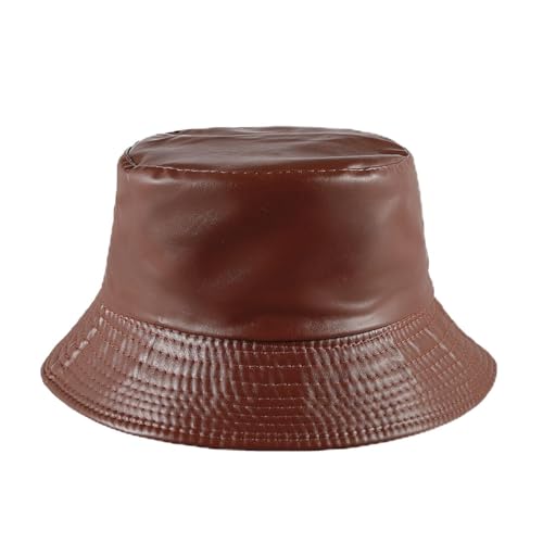 Unisex Black Bucket Hat Waterproof Rain Hat Reversible Shiny Rave Bucket Hat for Concert Festival - color: C3: Brown