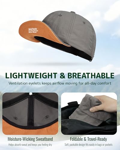 CLAPE Color-Block Short Brim Cap, Quick Dry Lightweight Outdoor Hat - color: Bs26sb08-khaki&wine