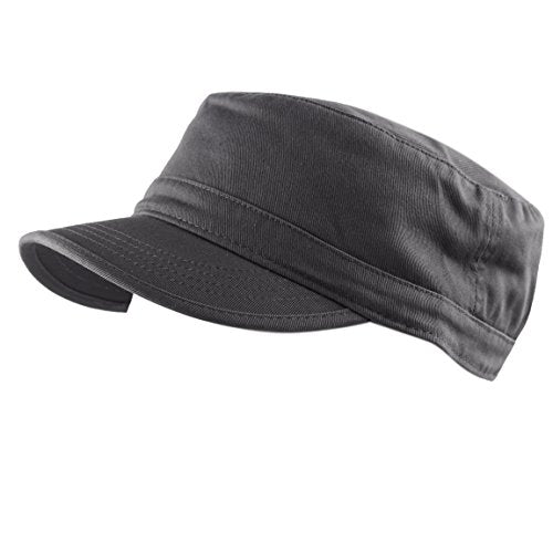 The Hat Depot Cadet Military Army Baseball Cap Tie Dye & Washed Cotton Basic & Distressed Cadet Brushed Cotton Cap - color: 1. Basic - Charcoal
