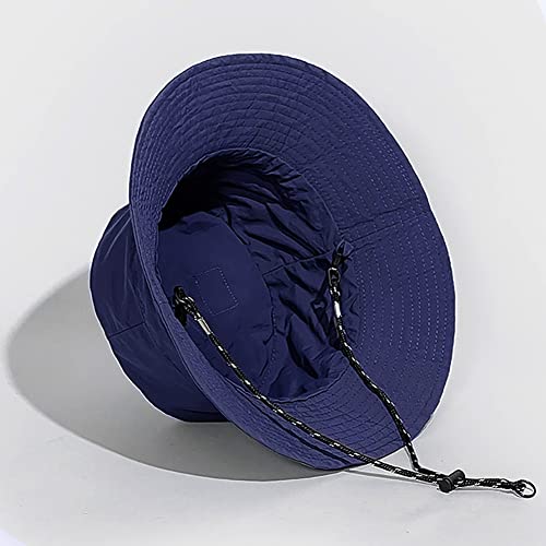 Waterproof Bucket Hat for Women and Men - UV Protection Beach Sun Hat Fishing Safari Boonie Hat Rain Hat Adjustable Packable - color: Navy Blue - Waterproof
