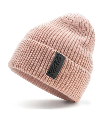 EMPIRELION Wool-Like Cuff Beanie, 0% Wool Itch-Free, Thick Thermal Knit Warm Winter Hats,Soft Stretch Outdoor Cap - color: Iced Sakura