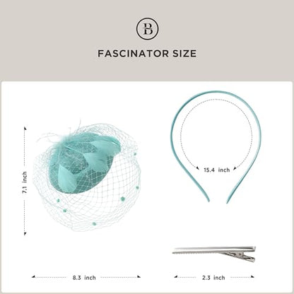 BABEYOND Fascinators Hats for Women Tea Party Pillbox Derby Wedding Hat - color: Turquoise