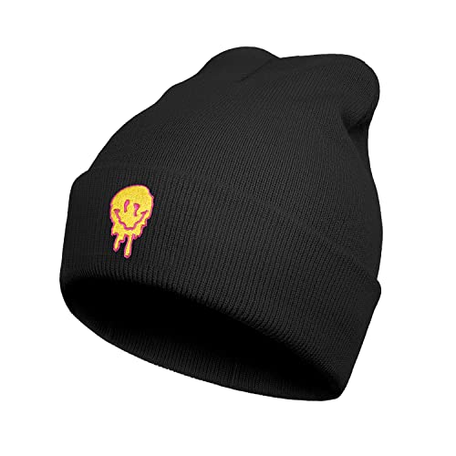 Cool Graphic Beanie for Men and Women - Black - color: Smile3