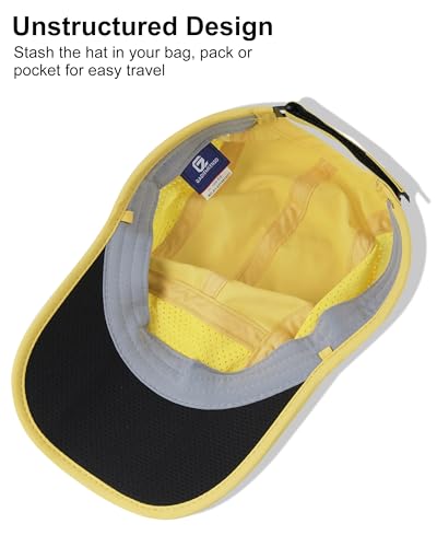 GADIEMKENSD Mens Folding Outdoor Hat Long Brim UPF 50+ Sun Protection - color: Folding Yellowish