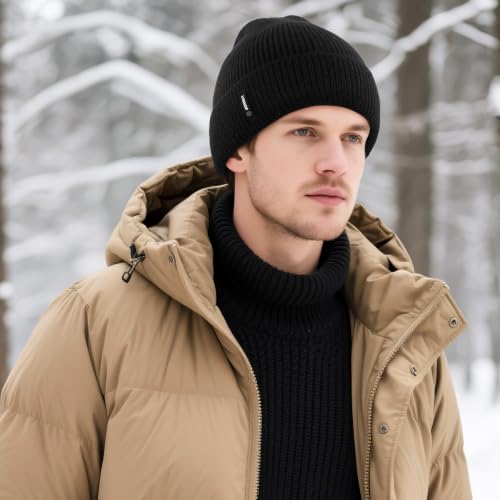 DOCILA Knit Cuffed Beanie for Men Women Warm Winter Knitted Skull Cap Unisex Daily Fall Spring Outdoor Ski Snow Stocking Hat