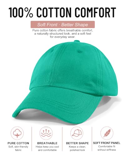 Lvaiz Womens Satin Lined Baseball Cap Washed Cotton Adjustable Dad Hat - color: Light Green