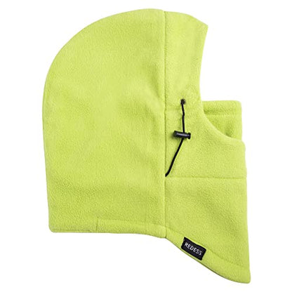 REDESS Winter Windproof Hat, Unisex Children Heavyweight Balaclava, Ski Mask with Thick Warm Fleece Face Cover - color: Green