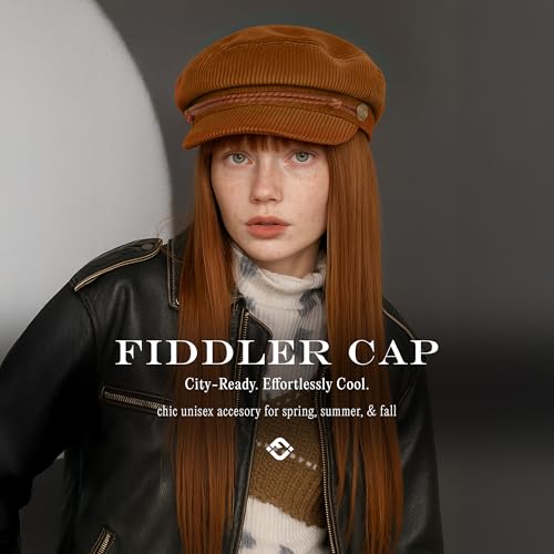 Funky Junque Greek Fisherman Newsboy Cap, Cotton Captains Bakerboy Hat - color: Corduroy - Brown