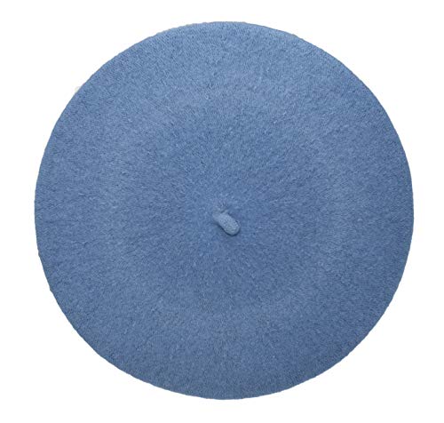 French Style Lightweight Casual Classic Beanie Solid Color Wool Beret - color: Light Blue