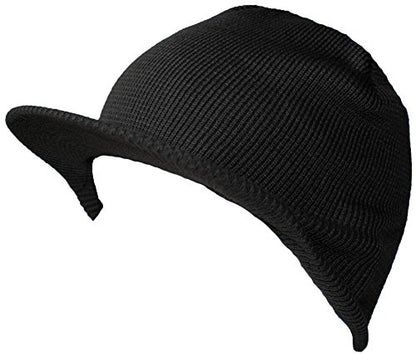 TOP HEADWEAR Winter Cuffless Beanie Visor - color: Black