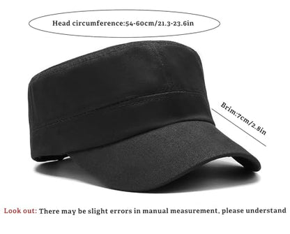 Unisex Basic Cadet Army Caps Everyday Military Style Hat - color: Black