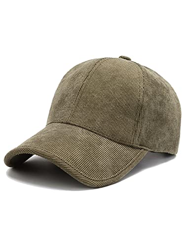 Classic Corduroy Cotton Baseball Caps Vintage Low Profile Dad Hat with Adjustable Strap Buckle Unisex Trucker Hat - color: Green