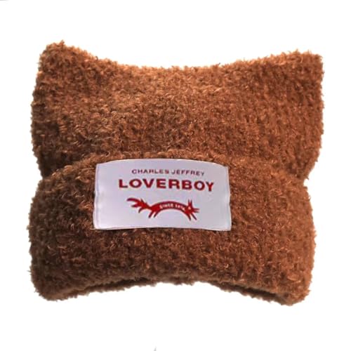 Knitted Beanie Hat Cute Rabbit Long Ears Fun Caps Fluffy Winter Warm Knitted Rabbit Hats Outdoor Slotty Cap - color: Khakir