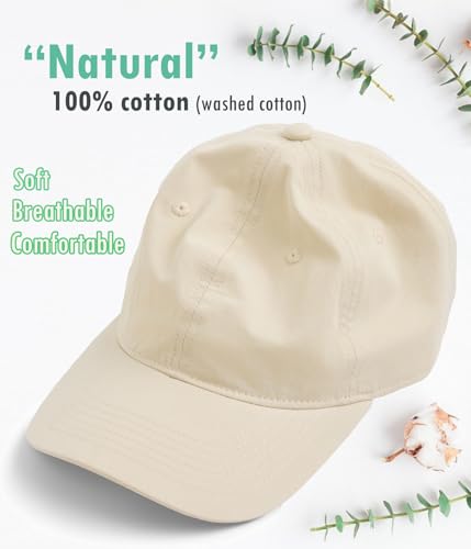 Hot Summer Baseball Cap, 35% Thinner Cotton Dad Hat Lightweight - color: Beige
