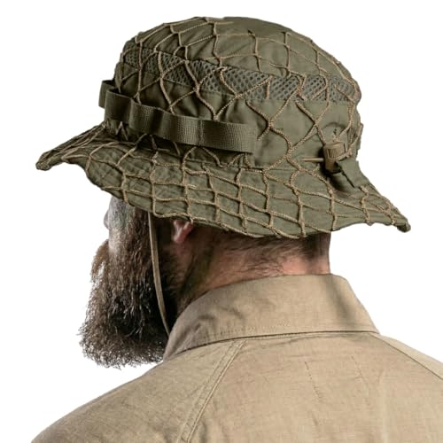 CQR Men's Tactical Boonie Hat, Breathable Packable Sun Hat for Hunting, Hiking, Fishing, Shooting, and Outdoor Activities - color: Recon Soil Green, size: Small-Medium