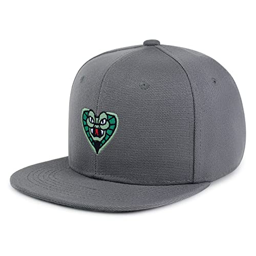 Snake Hip-Hop Snapback Hat Embroidered Baseball Cap Cobra - color: 03. Dark Grey