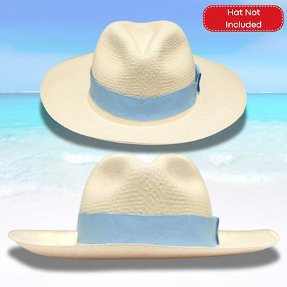 Gamboa Hatbands for Panama Hat Ribbon Hatband Cowboy Hats - color: Light Blue II, size: Large