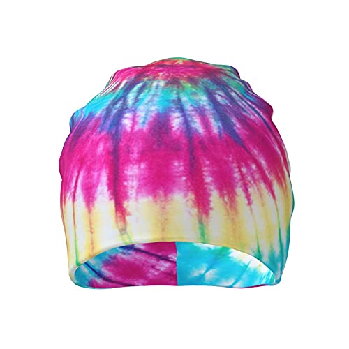 Gamepad Print Slouchy Beanie Skull Caps Chemo Hats Baggy Headwear for Men Women Jogging Cycling - color: Tie Dye Rainbow