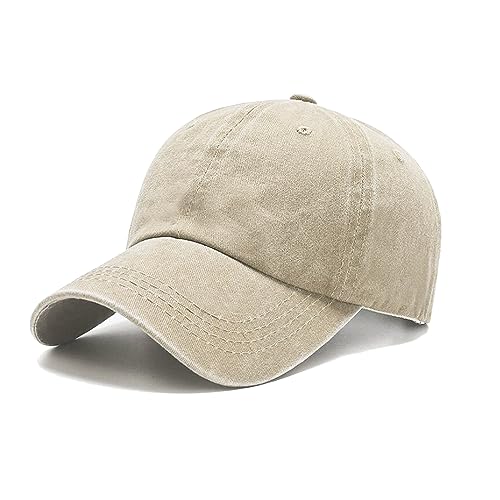 NPJY Baseball Cap Golf Dad Hat Adjustable Original Classic Low Profile Hat - color: Beige(washed)