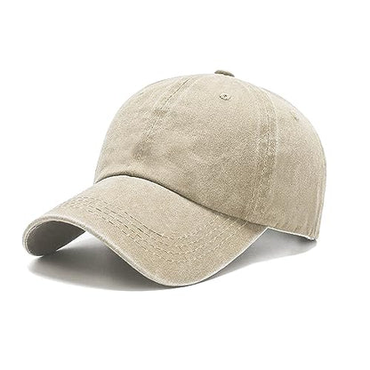 NPJY Baseball Cap Golf Dad Hat Adjustable Original Classic Low Profile Hat - color: Beige(washed)