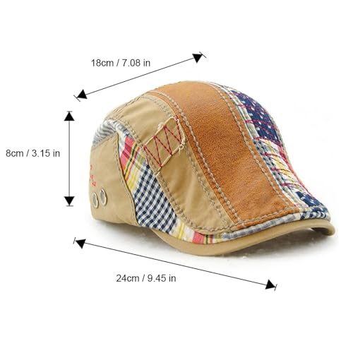 M MOACC Men Beret Hat Cotton Adjustable Newsboy Hats Cabbie Gatsby Cap Driving Flat Caps - color: Hat-t1-beige