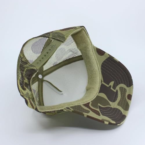 High Crown Foam Mesh Camouflage Tri-Color Oak Leaves Trucker Hat Baseball Cap - color: Kly/Lt.lod/Kly