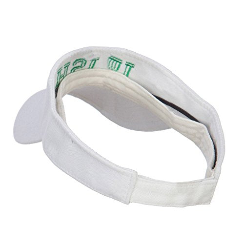 e4Hats.com Irish Embroidered Cotton Knit Visor - color: White