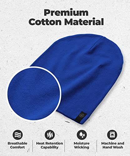 Warm Slouchy Beanie Hat - Deliciously Soft Daily Beanie in Fine Knit - color: Royal Blue - 1
