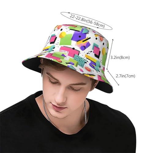Bucket Hat for Men Women Packable Sun Hats Fisherman Outdoor Summer Travel Hiking Beach Caps - color: 8090s White