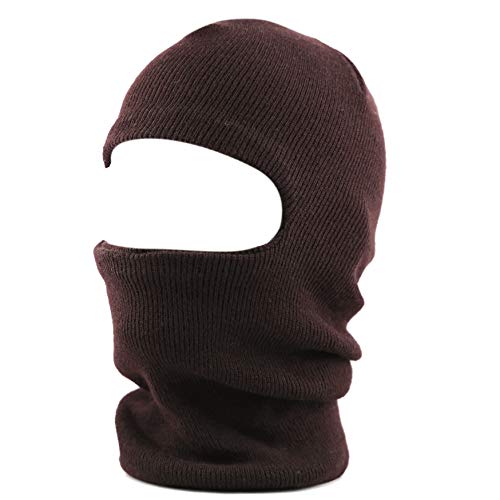The Hat Depot Unisex Thick and Long Face Ski Mask [Made in USA] - color: 2. Made in Usa - Brown