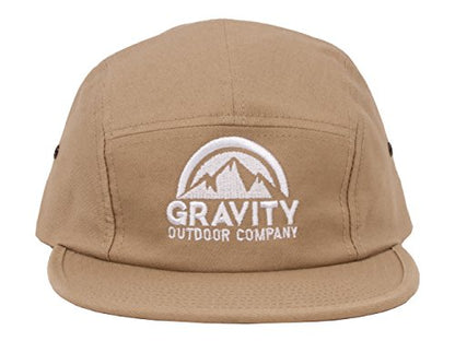 Gravity Outdoor Co. 5 Panel Hat - color: Khaki
