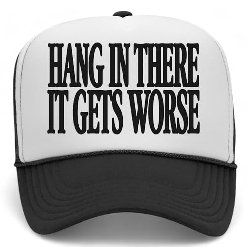 Hang in There It Gets Worse Mesh Back Hat - color: Black/White