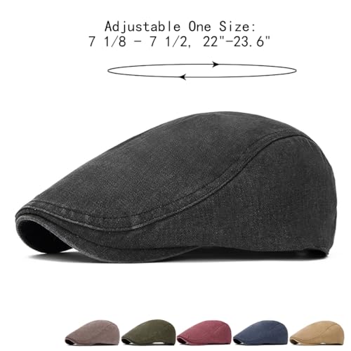 QHFHULV Newsboy Cap for Men Cotton Flat Gatsby Ivy Golf Cabbie Driving Hat - color: Casual Army Green