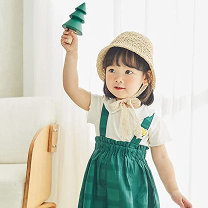 pureborn Baby Toddler Girls Straw Sun Hat Summer Beach Hat - color: Khaki-n, size: 2-5T