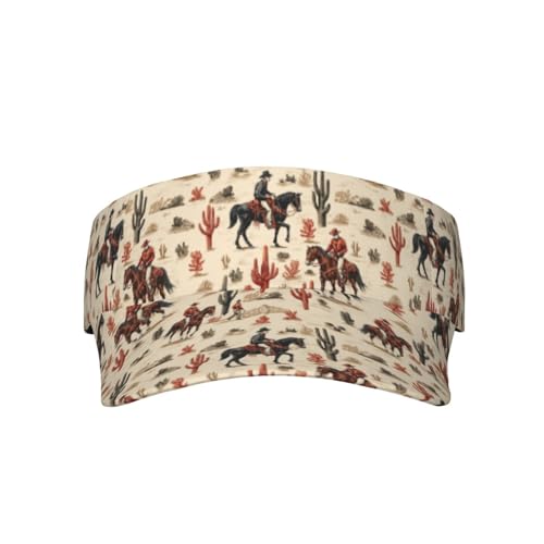 Unisex Adjustable Sports Sun Visor - color: Western Cowboy