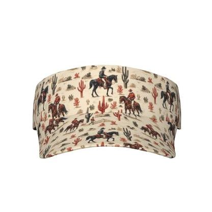 Unisex Adjustable Sports Sun Visor - color: Western Cowboy