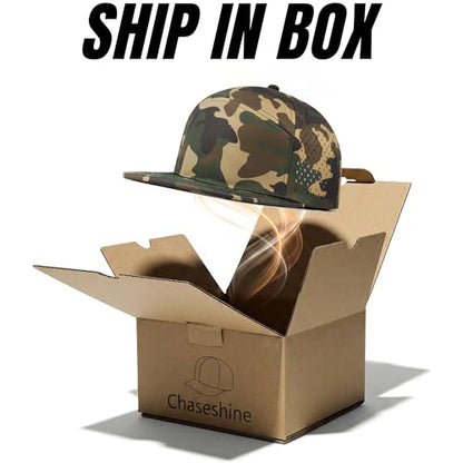 4 Inclusive Sizes Flat Bill Performance Trucker Hat Men Women, 7 Panel Snapback Running - color: 19.camo-1