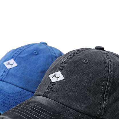 Croogo Unstructured Soft Baseball Cap Unisex 6 Panel Low Profile Dad Hat Adjustable Polo Trucker Hat Sun Cap for Daily Wear - color: Bc12-blue