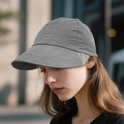 CLAPE Wide Brim Visor Hat Golf Visor Cap Packable Beach Hat Sun Protection Hat for Beach Garden Tennis Running Sunshade Hat - color: C-dwh01-gray